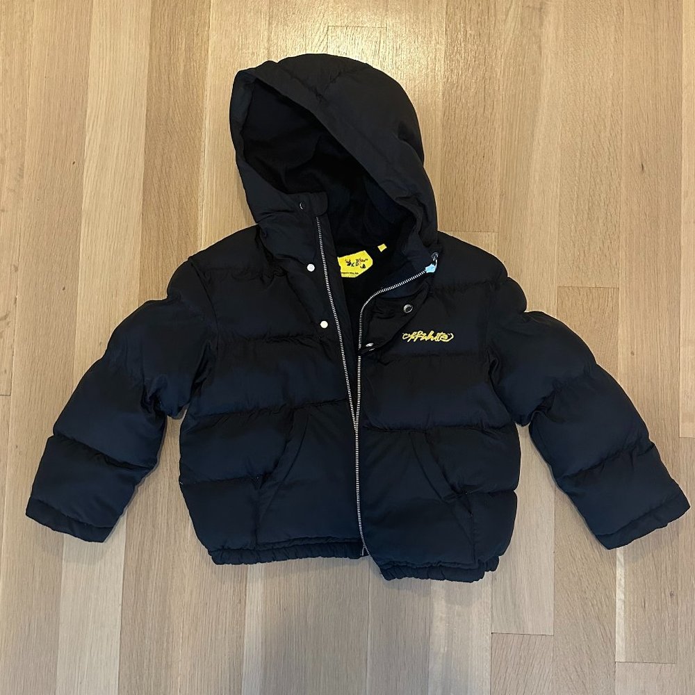 Off-White Kids Logo Print Padded Jacket Size 8